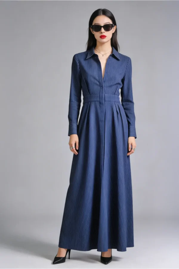 100% Cotton Maxi Fit & Flared Shirt Dress, Katharine