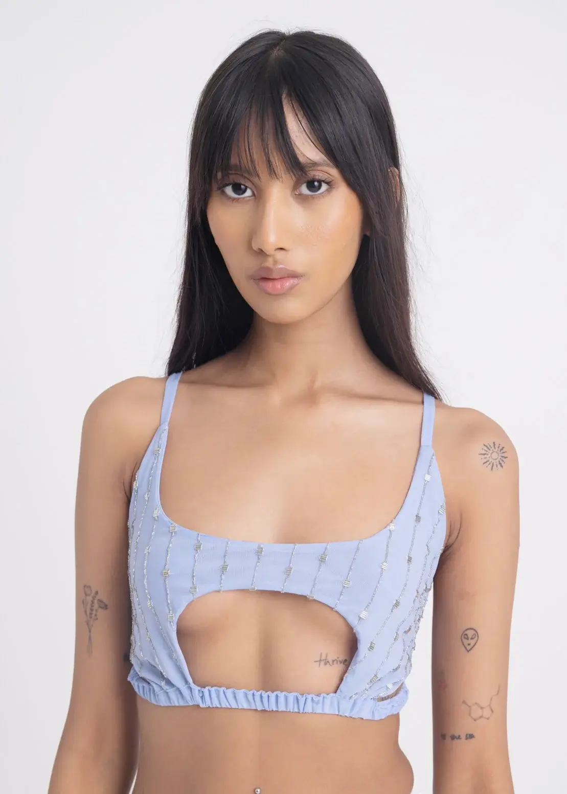 Asymmetrical Bralette ( Blue )