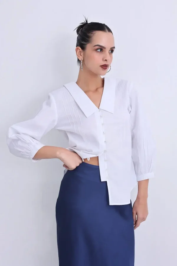 Cotton Balloon Sleeve Top