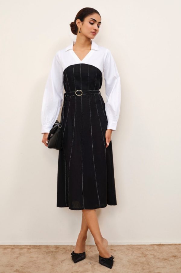 Dual-Tone Shirt Dress