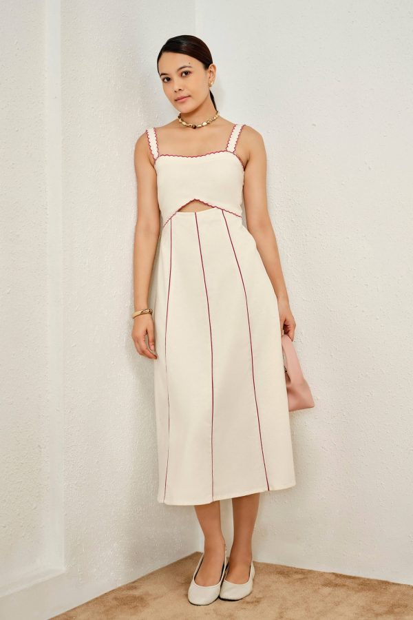Ottilie Off-White Midi Dress