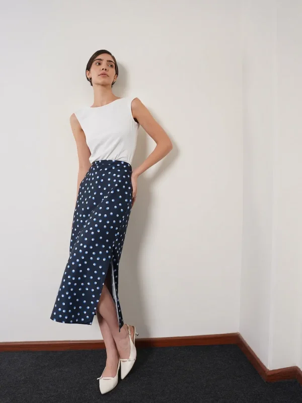 Satin Polka Dot Skirt