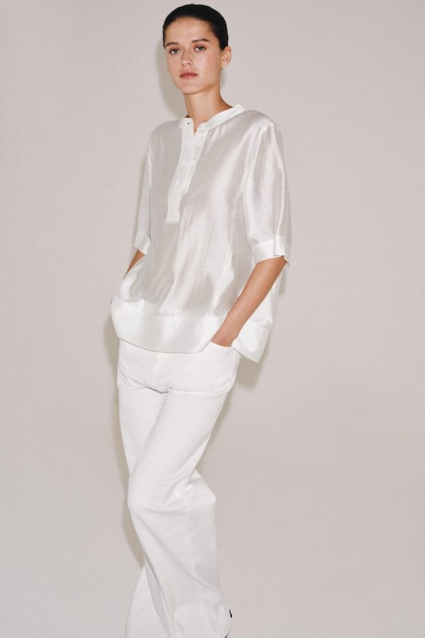 ZW COLLECTION FLOWING SHORT SLEEVE BLOUSE