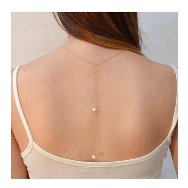 Back Necklace Pearl Backdrop by Olbye