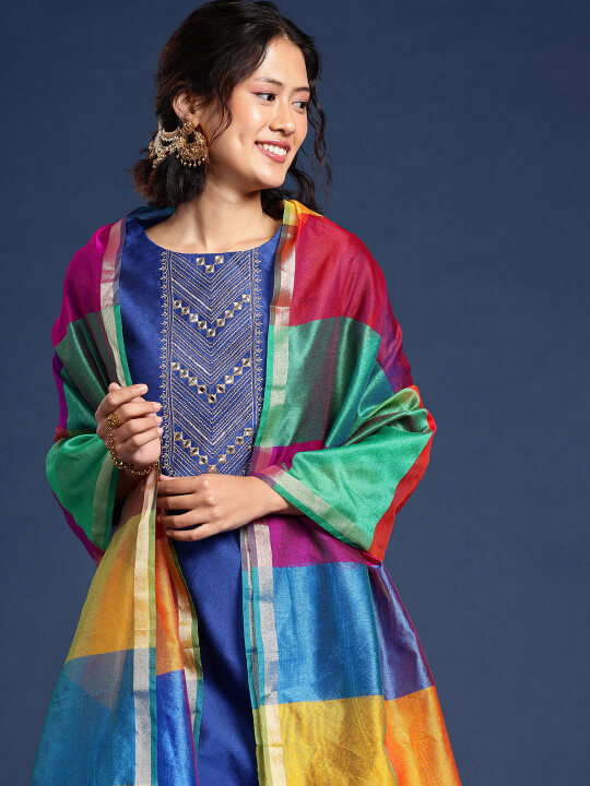 Checked Woven Design Legacy Dupatta by Taavi