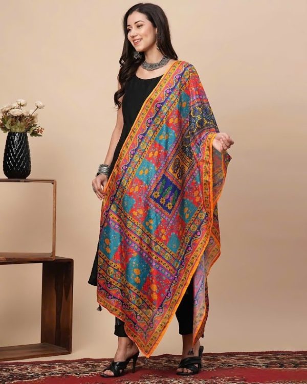 Ethnic Motifs Dupatta with Tassel Detailing by Globus